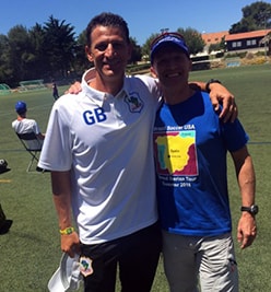 Image of Coach Gerhard at youth football tournaments abroad